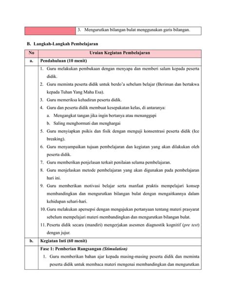 Modul Ajar Bilangan Bulat Pertemuan Docx