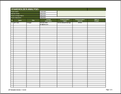 Stakeholder Analysis Template - 13+ Examples for Excel, Word and PDF