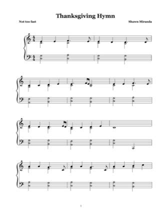 Thanksgiving Hymn Shawn Miranda Free Piano Sheet Music Pdf