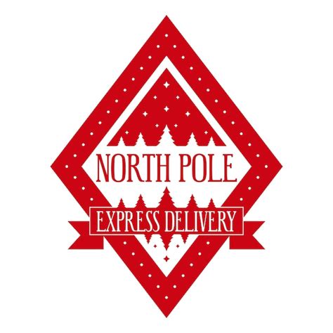 Premium Vector North Pole Express Delivery Xmas Stamp Design For A