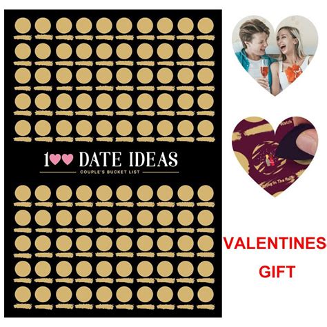 Date Night Ideas Scratch Off Poster For Couples Romantic Fun