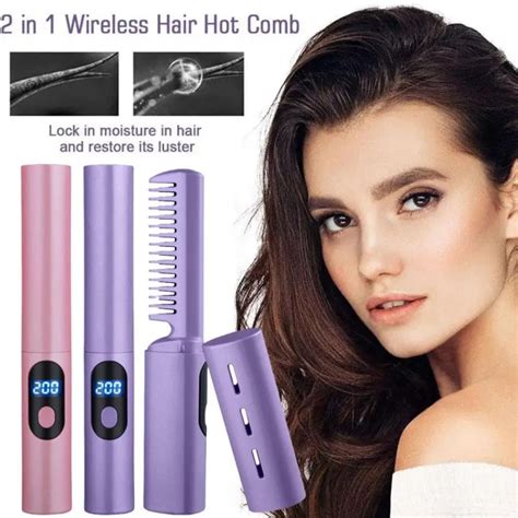 In Hair Straightener Hair Hot Comb Usb Rechargeable Mini Hair Straightener Fast Heating