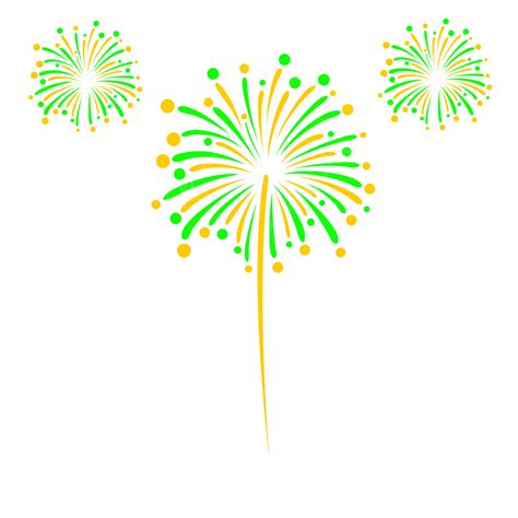 Yellow And Green Firework Vector Firework Party Celebrate Png And