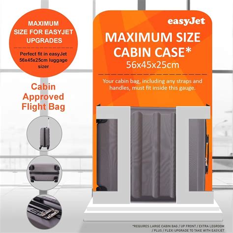 EasyJet 45x36x20 56x45x25 Max Large Cabin Hand Luggage Suitcase