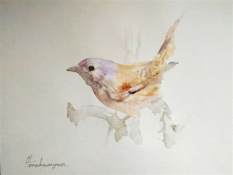 Wren Birds Watercolor Artwork Handmade Original Painting On Paper