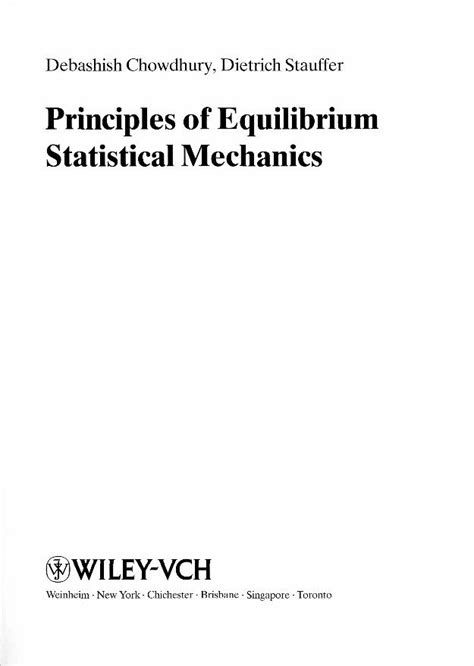 PDF Principles Of Equilibrium Statistical Mechanics DOKUMEN TIPS