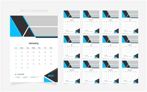 12 page 2023 calendar design template 12252488 Vector Art at Vecteezy