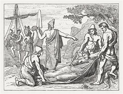 Phaeacians And Ulysses Greek Mythology Wood Engraving Published In 1880 ...