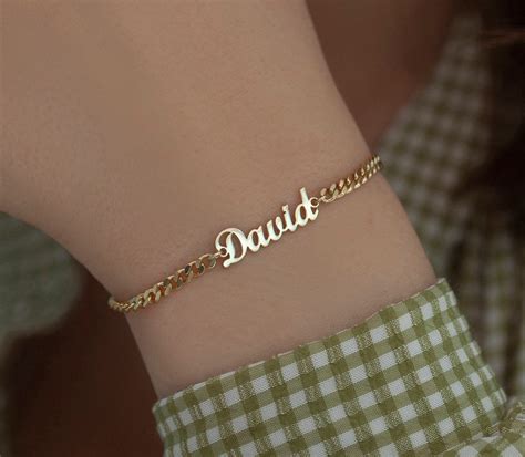 Name Bracelet Curb Chain Name Bracelet Gold Name Bracelet Etsy