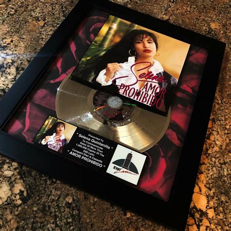 Selena Quintanilla Amor Prohibido Platinum Record Music Award Album