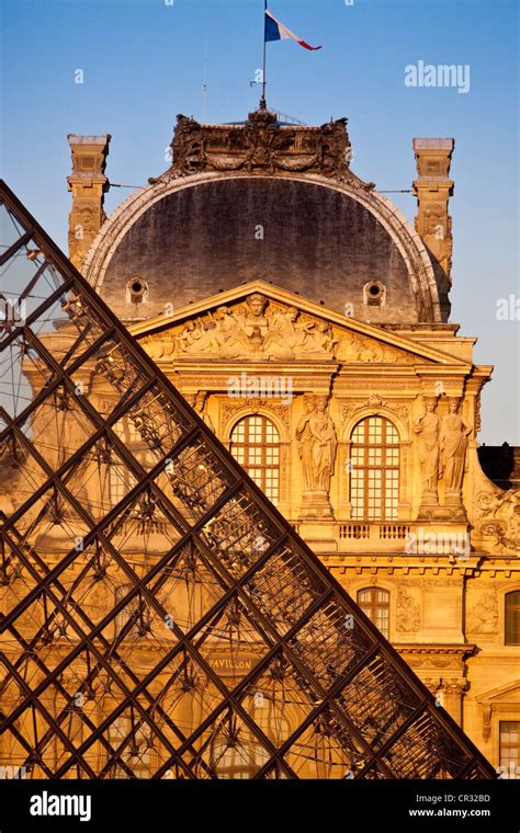 France Paris The Museum And The Louvre Pyramid By Architect Ieoh Ming