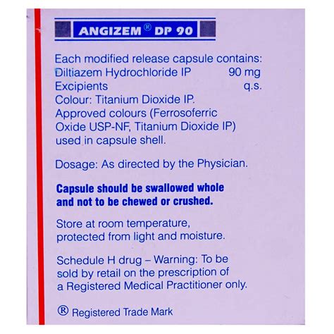 Angizem DP 90 Capsule 10 S Price Uses Side Effects Composition