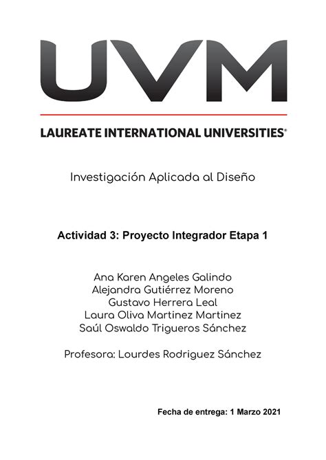 Proyecto Integrador Etapa 1 Investigacion aplicada al diseño UVM