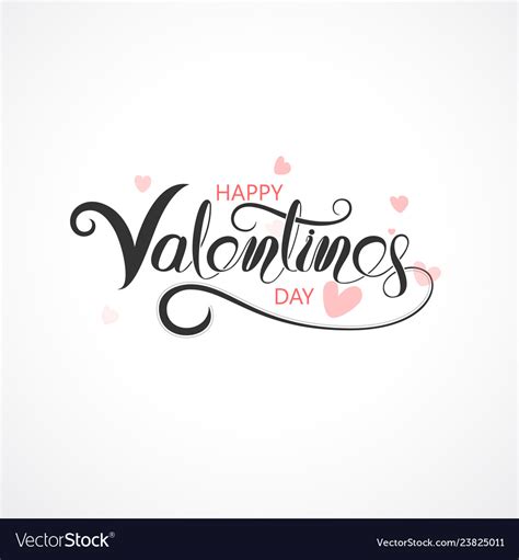 Happy Valentines Day Typography Posterhandwritten Vector Image