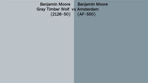 Benjamin Moore Gray Timber Wolf vs Amsterdam side by side comparison