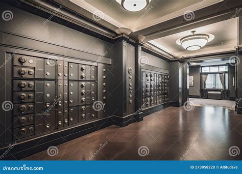 Major Bank With Safe Deposit Boxes Protected By Heavy Duty Vault Doors