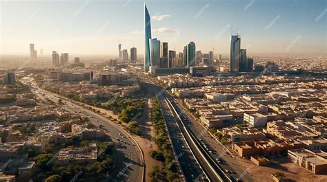 Aerial panorama of downtown of riyadh city al riyadh | Premium AI ...