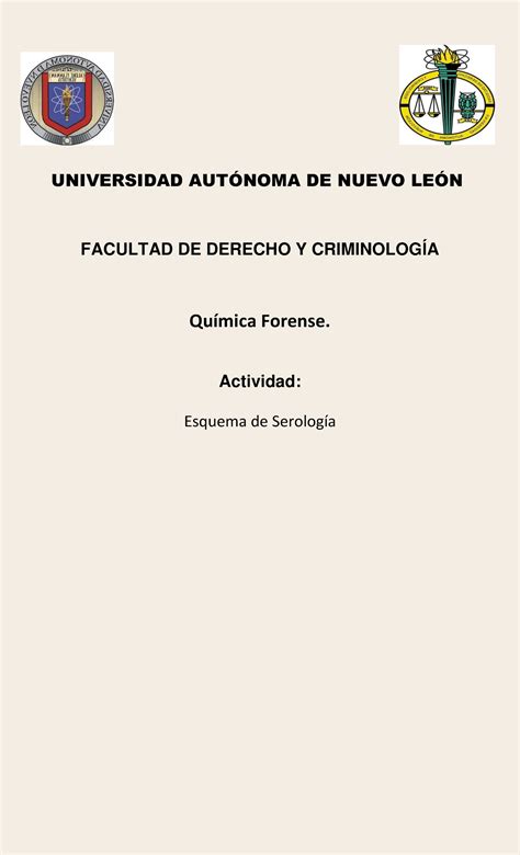 Esquema Serologia UNIVERSIDAD AUTÓ NOMA DE NUEVO LEÓ N FACULTAD DE