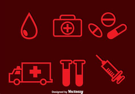 Hospital Red Icons 96661 Vector Art At Vecteezy