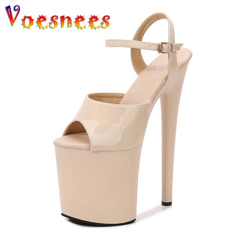 Naked Color Dress Party Shoes Women Sexy Show Sandals Cm High Heels Platform Sandals