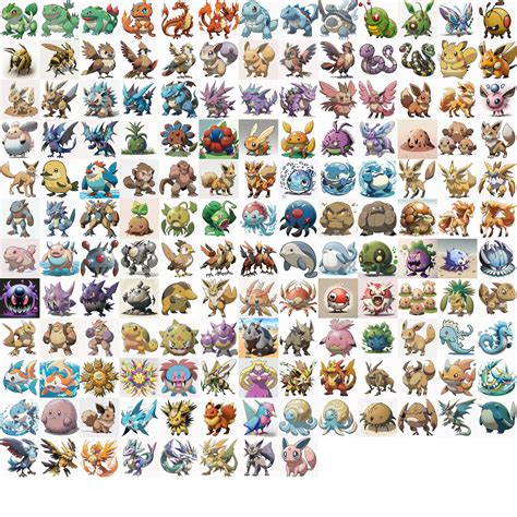 Recreation Of All 151 Gen 1 Pokemon R Midjourney