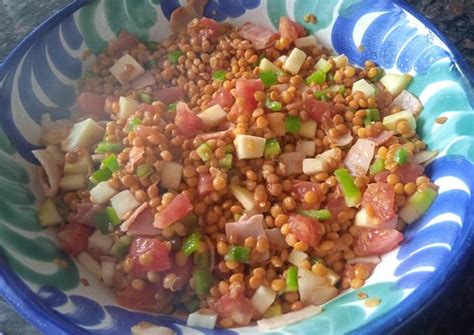 Ensalada De Lentejas Con Bacon Y Vinagreta De Mostaza Receta De Evita