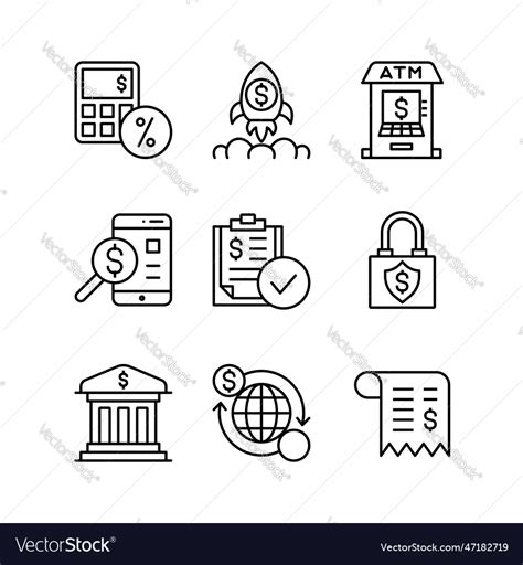 Business And Financial Icons Set Design Fintech Vector Image