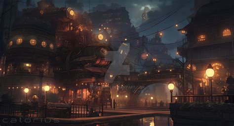 City at Night: Steampunk Style by Catorius on DeviantArt