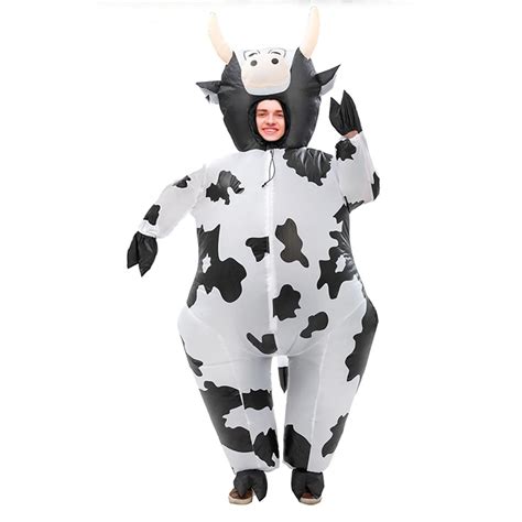 Cow Inflatable Costume Dairy Cows Inflatable Costume Kids Jumpsuit Milk Cow Halloween Costumes ...