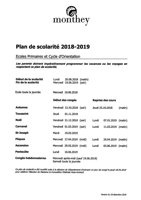 Plan De Scolarit Valais