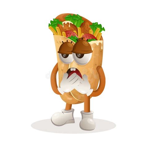 Cute Burrito Mascot With Bored Expression Stock Vector Illustration