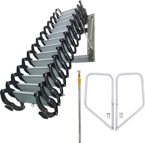 Techtongda Loft Ladder Aluminum Magnesium Alloy Attic Steps Pull Down