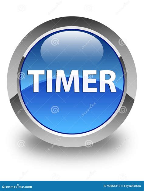 Timer Glossy Blue Round Button Stock Illustration Illustration Of