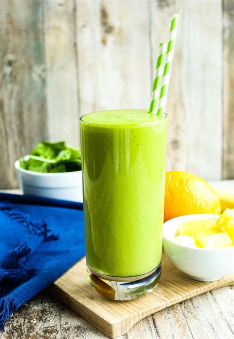 Pineapple Spinach Smoothie Recipe Happy Healthy Mama