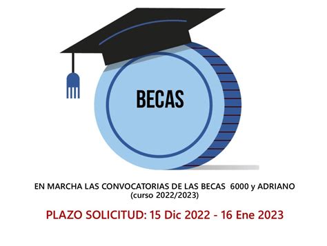 ABIERTO EL PLAZO DE PRESENTACIÓN DE SOLICITUDES EN LAS BECAS 6000 Y ADRIANO