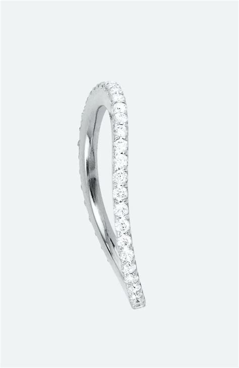 Ole Lynggaard Love Bands Curved Ring In K White Gold With Diamonds