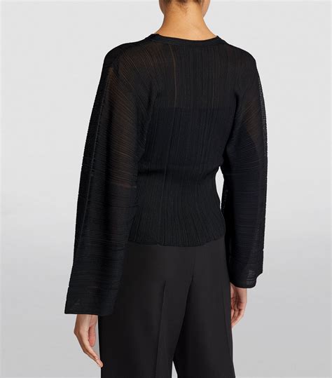 Womens Stella Mccartney Black Plissé Long Sleeve Top Harrods Uk