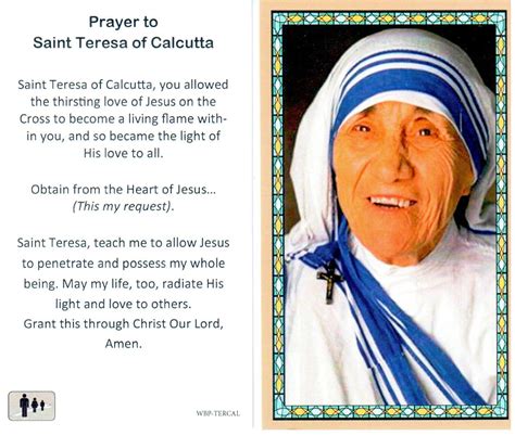 Mother Teresa Prayer Card Ubicaciondepersonas Cdmx Gob Mx