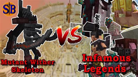 Mutant Wither Skeleton Vs Infamous Legends Minecraft Mob Battle Youtube