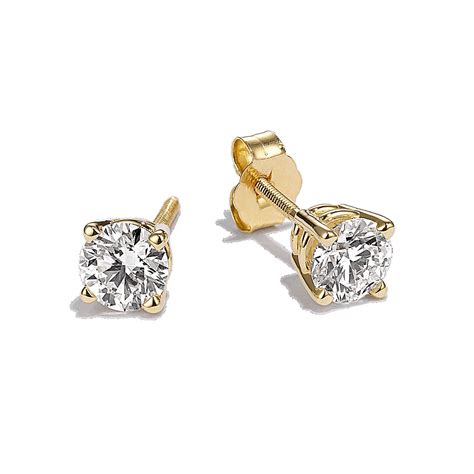 1 Ct Lab Grown Diamond Stud Earrings In 14k Yellow Gold Shane Co