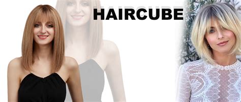 Haircube Remy Human Hair Topper With Bangs Ombre Light Blonde