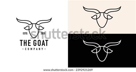 Goat Logo Design Template Outline Lineart Stock Vector (Royalty Free) 2392921269 | Shutterstock