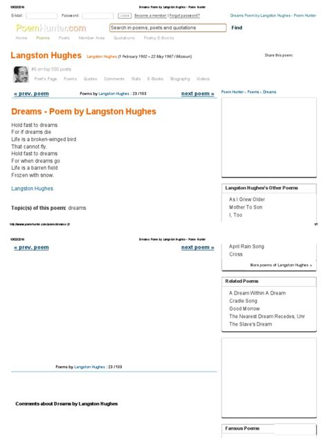 PDF 5 Dreams Poem By Langston Hughes Poem Hunter DOKUMEN TIPS