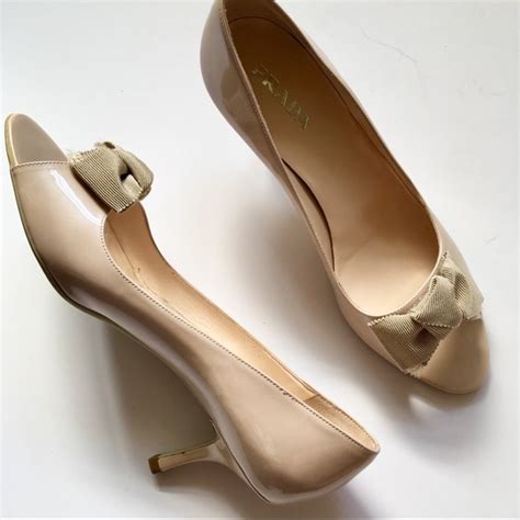 Prada Shoes Prada Nude Open Toe Heel W Bow Poshmark