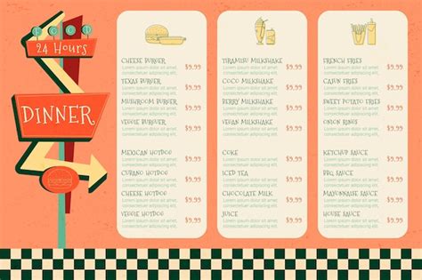 Free Printable And Customizable Diner Menu Templates Canva 49 OFF