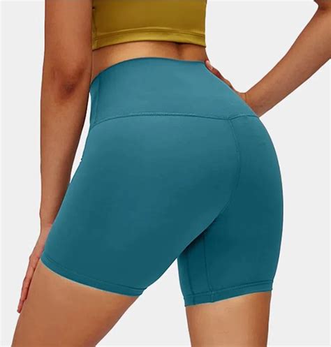 High Waist Carry Nude Buttock Scrunch Bike Shorts Leggings Black Gym Shorts For Women Bag