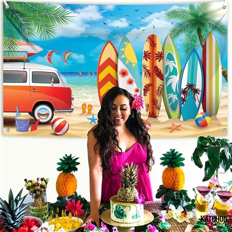 Buy Large Beach Party Backdrop - 72x44 Inch, Beach Party Decorations ...