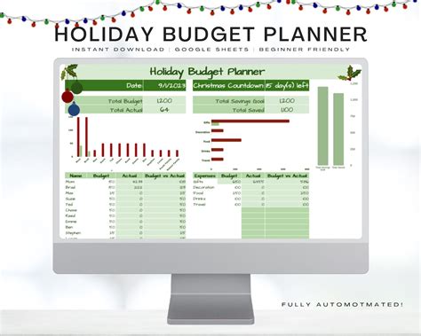 Holiday Budget Template, Christmas Budget Tracker, Holiday Planner ...