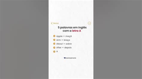 Palavras Começadas Com A Em Ingles - 5 palavras com A em Inglês - YouTube