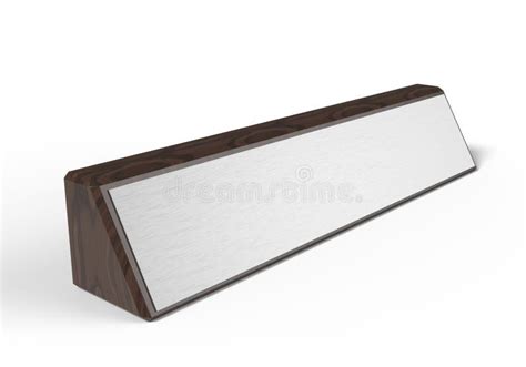 Blank Desk Name Plate Wooden Block for Office Home Interior. 3d Render ...